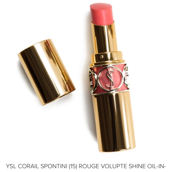NWT YSL ROUGE VOLUPTE SHINE OIL IN STICK SHINE LIP COLOUR in “Coral Spontini” 3g - Picture 2 of 4